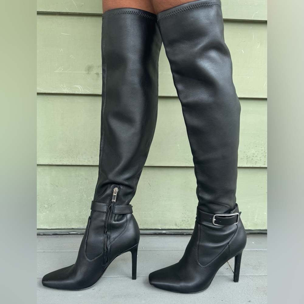 Marc Fisher Near New Black Over the Knee Boots with Sleek Finish